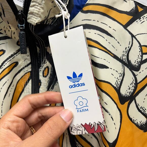 adidas Originals X Farm Three Stripe Track Jacket In Pineapple - Picture 10 of 11